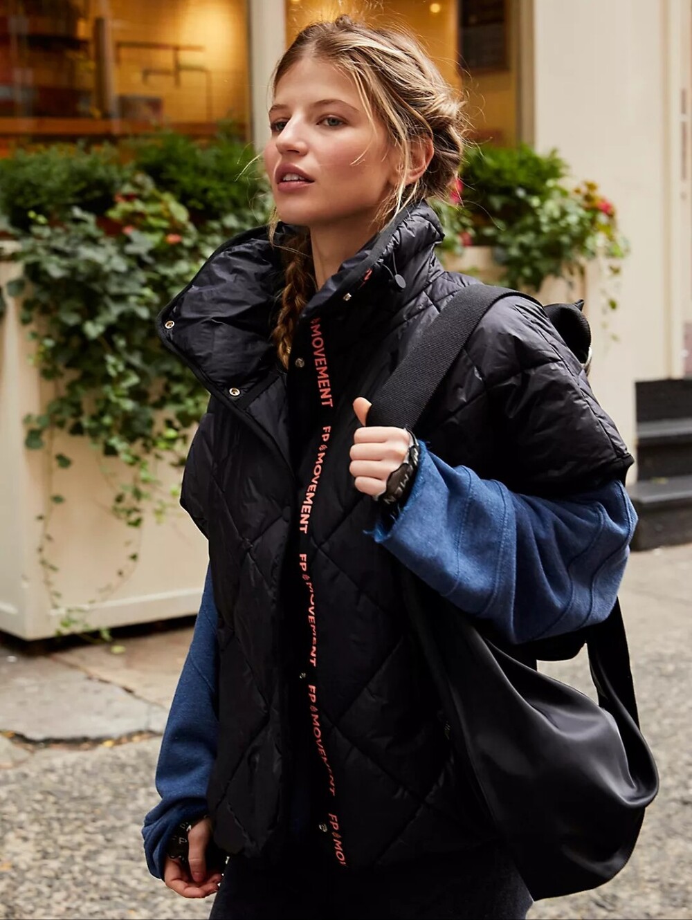 Free People chill Out Packable Puffer Poncho Scarf